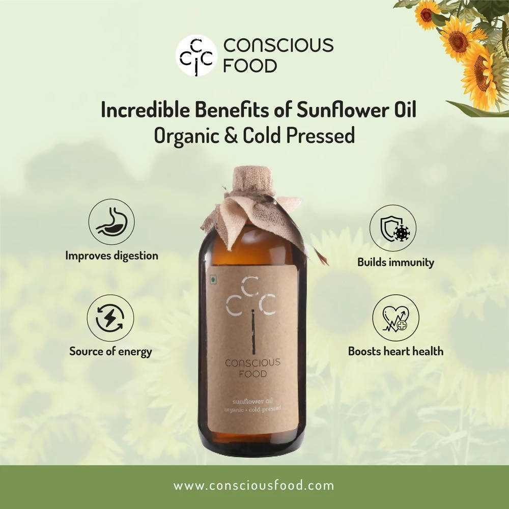 Conscious Food Organic Sunflower Cold Pressed Oil Conscious Food