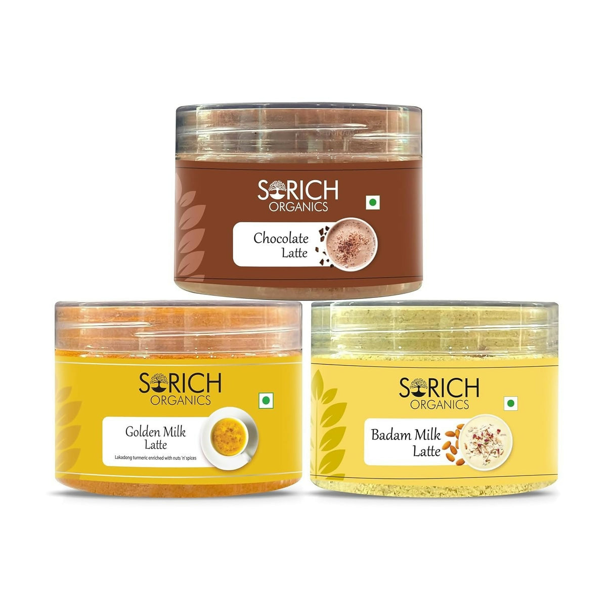 Sorich Organics Chocolate Badam Milk Golden Latte Jars Combo - Safuron