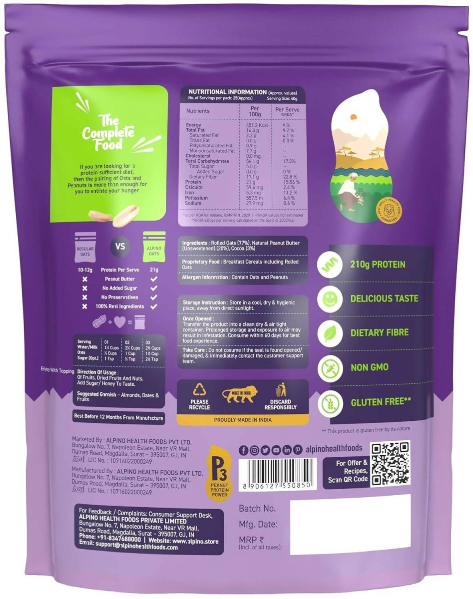 Alpino High Protein Super Rolled Oats Chocolate Alpino
