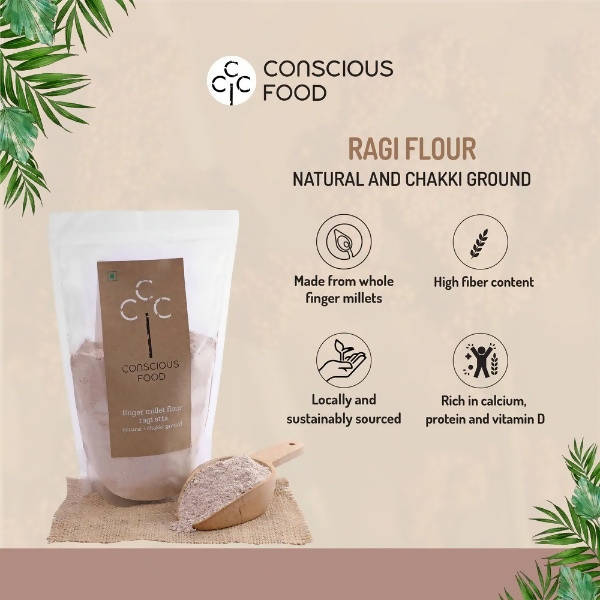 Conscious Food Finger Millet Flour (Ragi Atta) Conscious Food