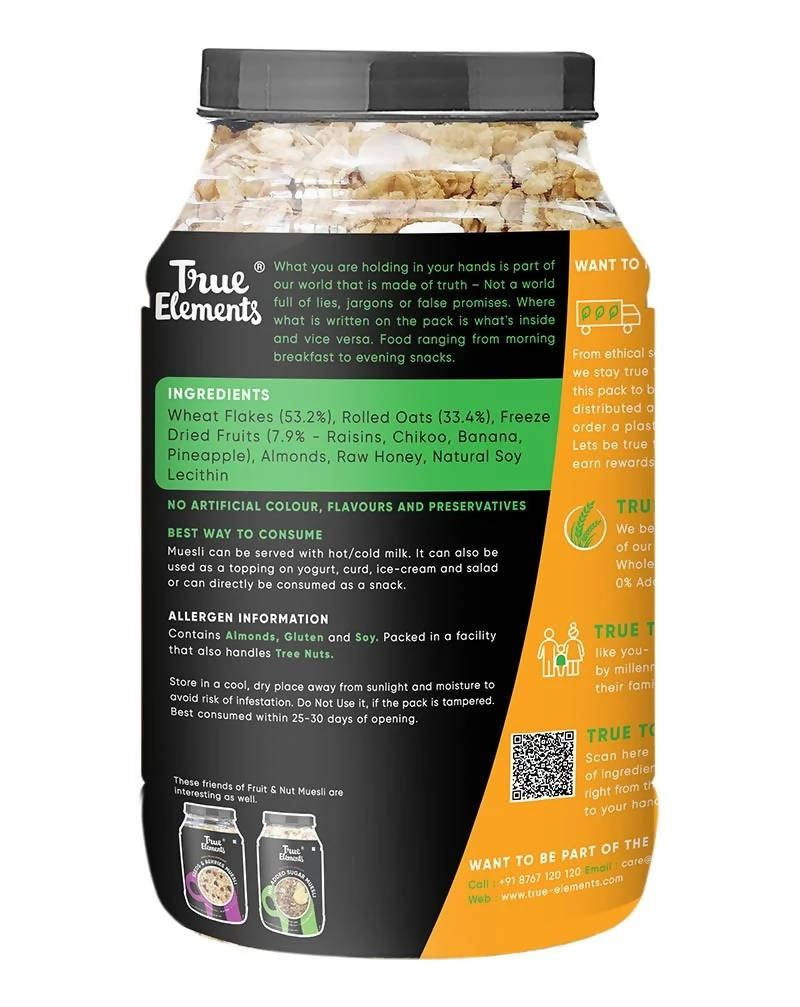 True Elements Fruit And Nut Muesli - Protein Rich True Elements