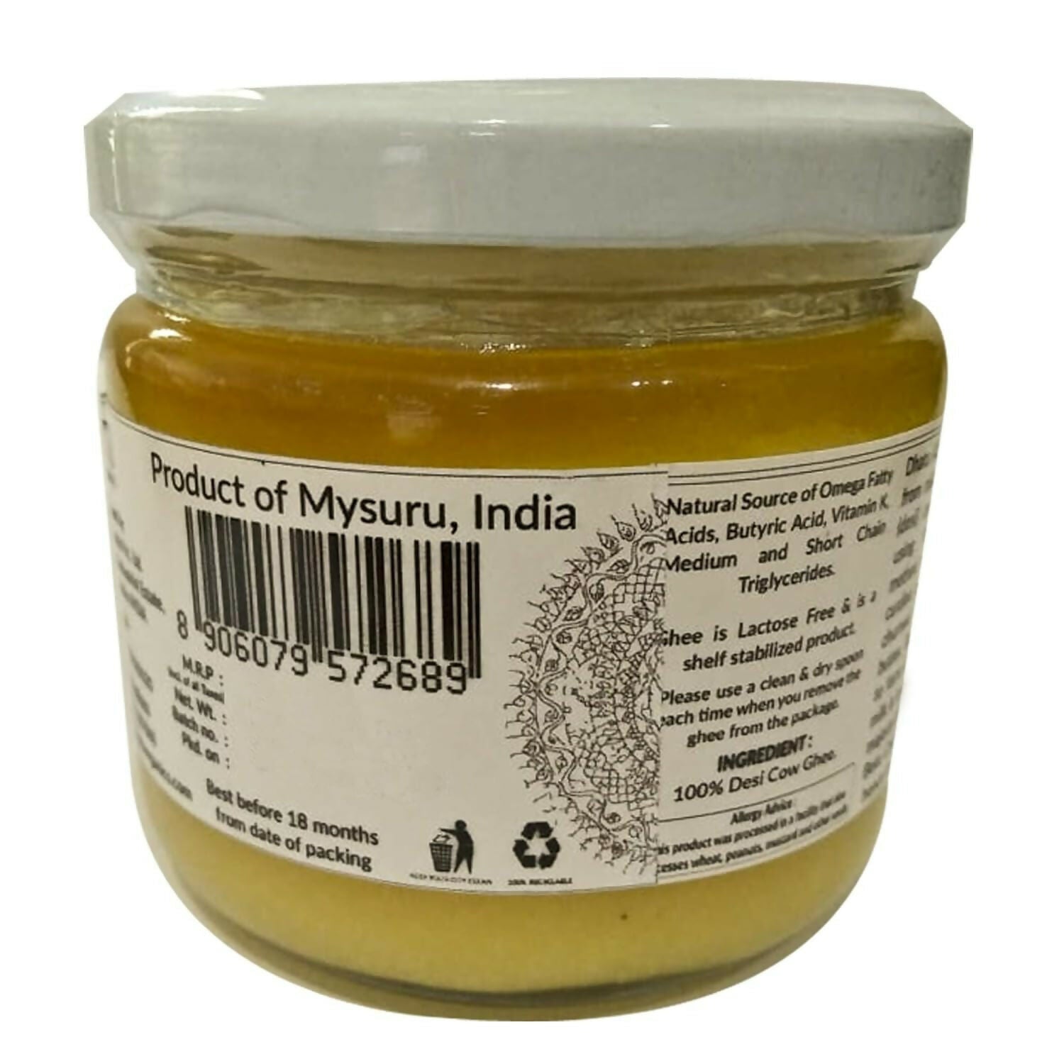 Dhatu Organics & Naturals A2 Desi Ghee | Pure and Natural Desi Cow Ghee | Traditional Curd-Churned Dhatu Organics & Naturals