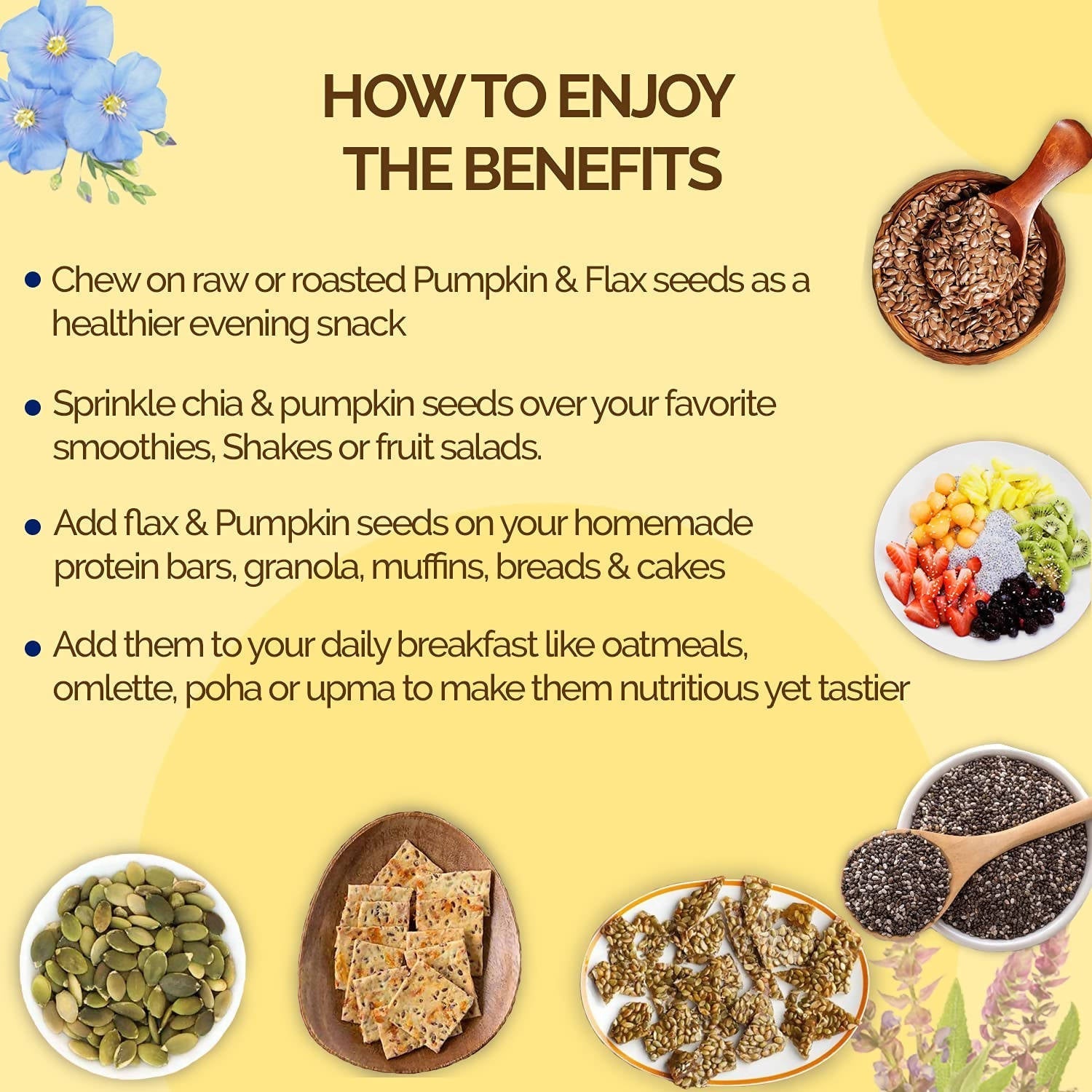 Neuherbs Organic Flax, Chia, and Pumpkin Seeds Combo Neuherbs