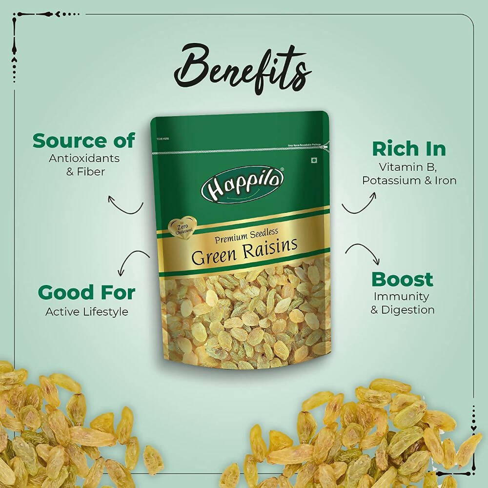 Happilo Premium Californian Almonds, Whole Cashews, Raisins & Walnuts Inshell Combo Happilo