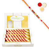 Ghasitaram Irish kaju Katli With Pearl Beads Rakhi - Safuron