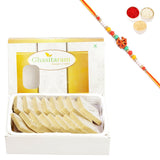 Ghasitaram Pure Kaju Katlis Box With Pearl Beads Rakhi - Safuron