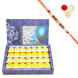 Ghasitaram Assorted Mewa bite Box With Pearl Beads Rakhi - Safuron