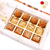 Ghasitaram North Indian Mix in White Box With Pearl Beads Rakhi - Safuron