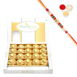 Ghasitaram Roasted Kaju Laddoo With Pearl Beads Rakhi - Safuron