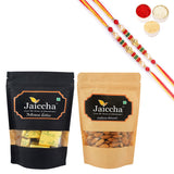 Ghasitaram Mewa Bites, Almonds With 2 Pearl Beads Rakhis - Safuron