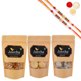 Ghasitaram Jaiccha Suagrfree Bites, Methi Mathi and Almonds With 2 Pearl Beads Rakhis - Safuron