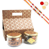 Ghasitaram Assorted Bites and Almonds With 2 Pearl Beads Rakhis - Safuron