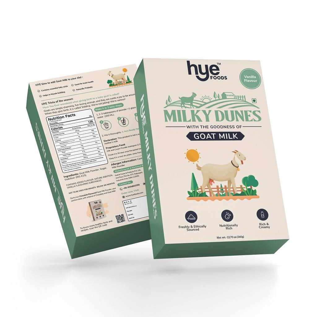 Hye Foods Milky Dunes Goat Milk Powder - Vanilla Flavour Aadvik