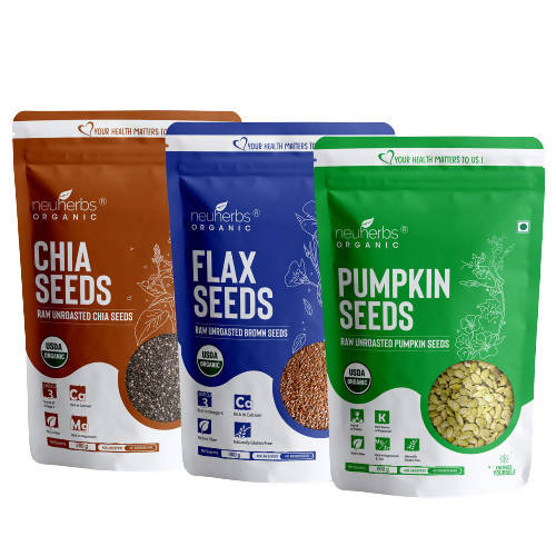 Neuherbs Organic Flax, Chia, and Pumpkin Seeds Combo Neuherbs