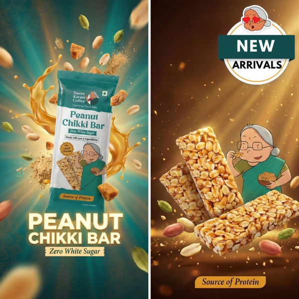 Sweet Karam Coffee Peanut Chikki Bar (Zero White Sugar) Sweet Karam Coffee