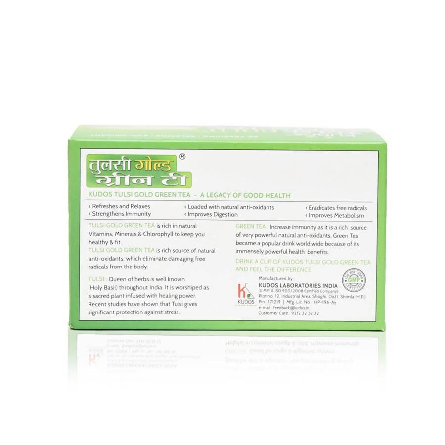 Kudos Ayurveda Tulsi Gold Green Tea, Anti-Oxidant Tea Kudos Ayurveda
