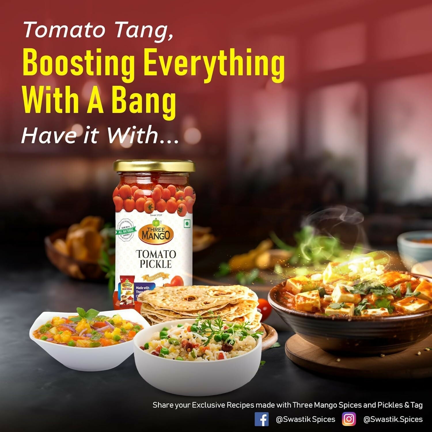 Three Mango Tamato Pickle (Achaar) Three Mango