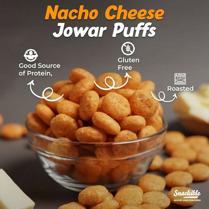 Snackible Nacho Cheese Jowar Puffs Snackible