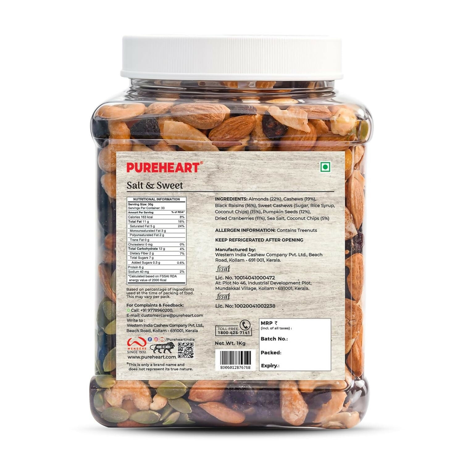 Pureheart Nutmix Salt & Sweet Dry Fruits Mix Pureheart