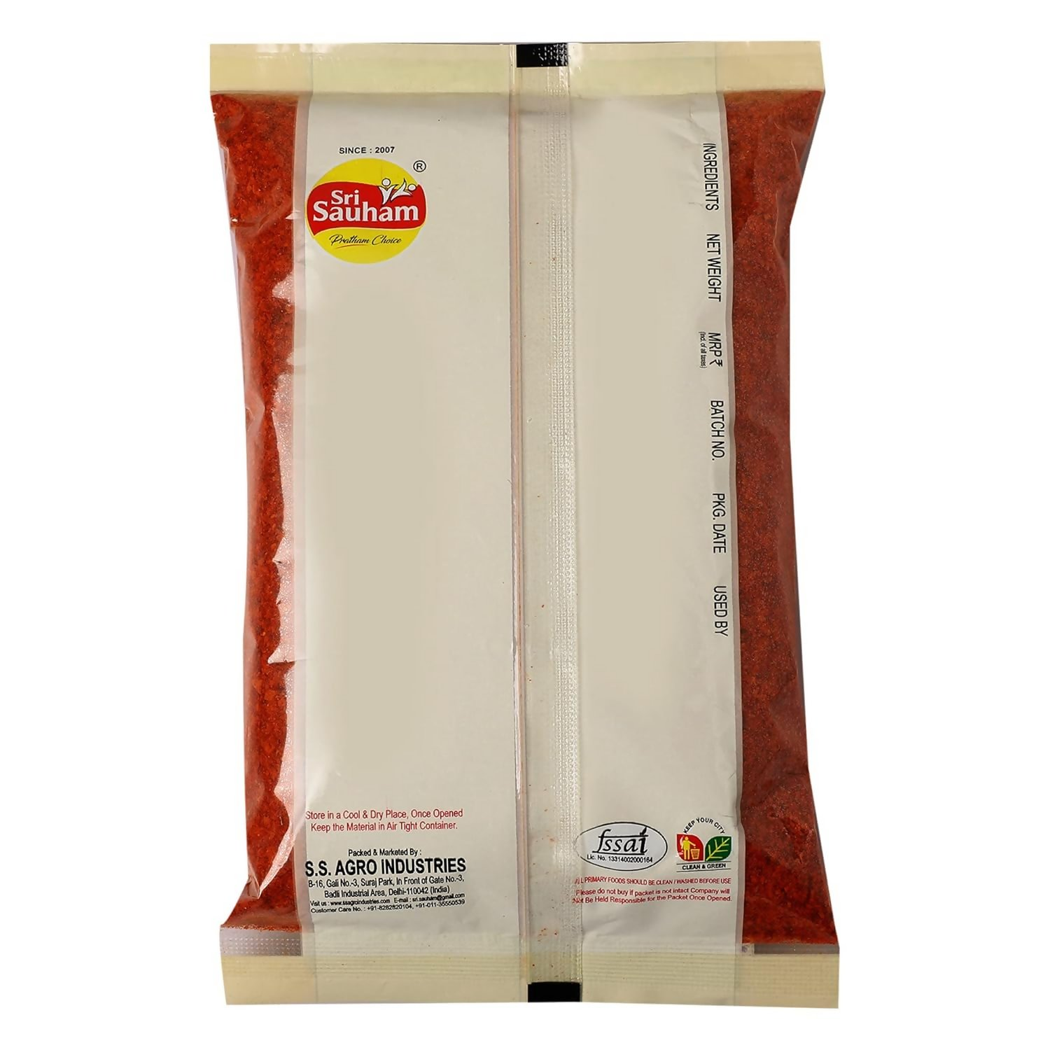 Sri Sauham Premium Natural Chilli Flakes Seasoning (Kutti Mirchi) Sri Sauham