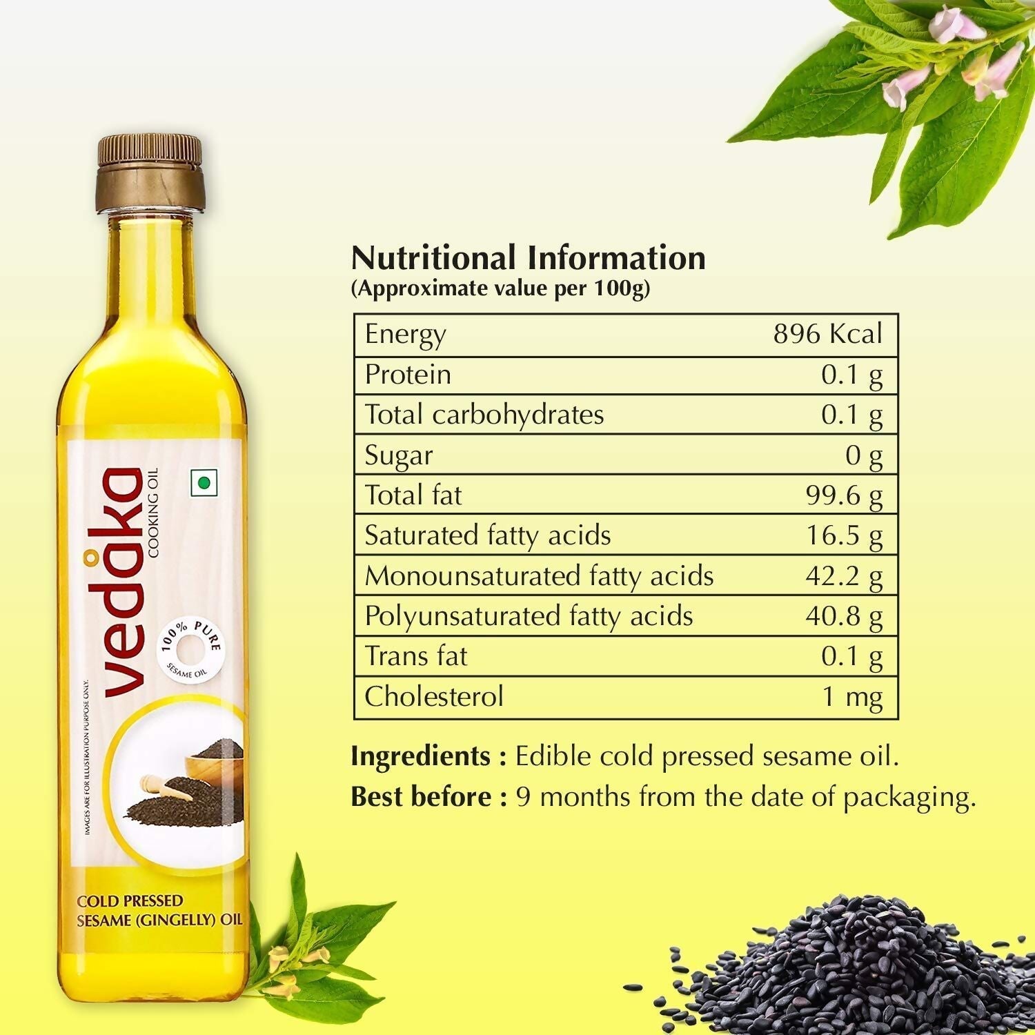 Vedaka Cold Pressed Sesame Oil Vedaka
