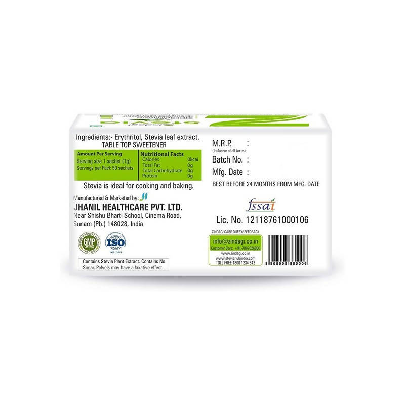 Zindagi Stevia Nature's Sweetener Sachets Zindagi