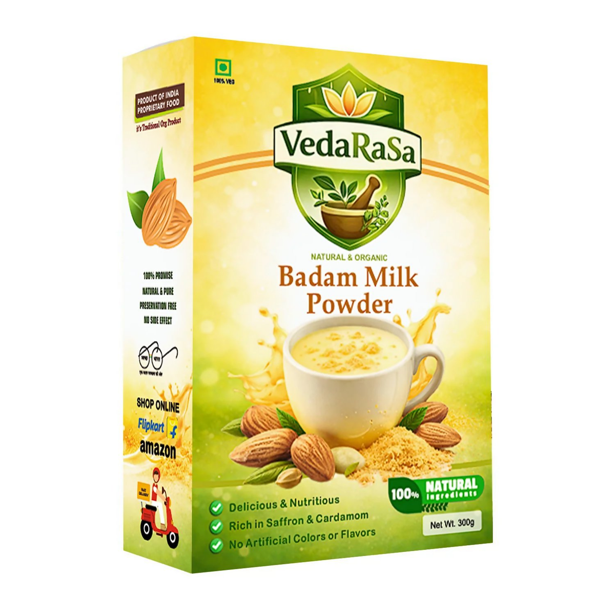VedaRasa Badam Milk Powder Instant Almond Drink Mix - Safuron