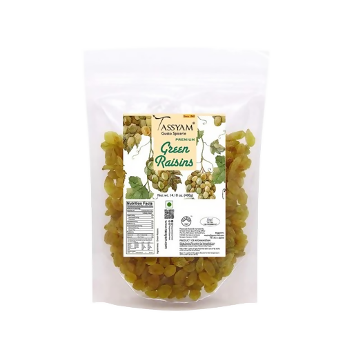 Tassyam Organics Premium Green Raisins - Pouch - Safuron