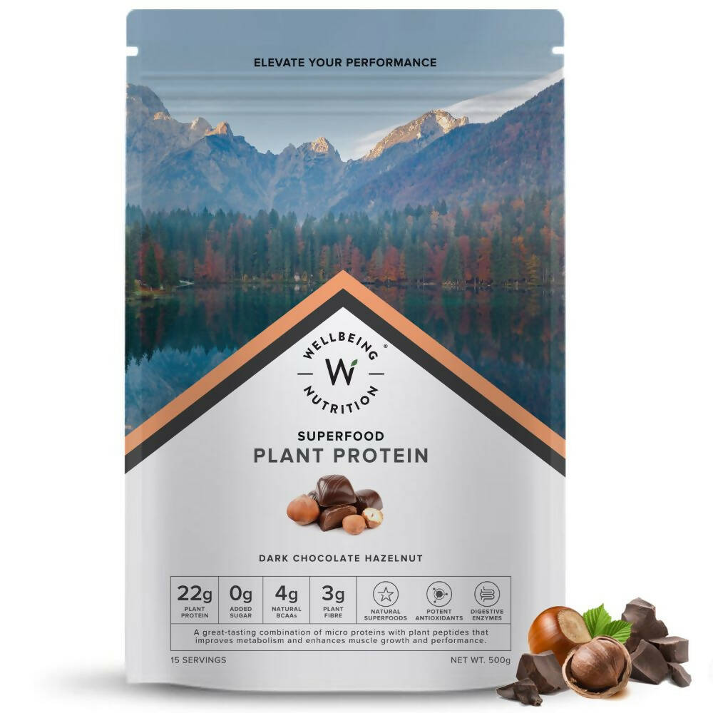 Wellbeing Nutrition Superfood Plant Protein-Dark Chocolate Hazelnut Wellbeing Nutrition