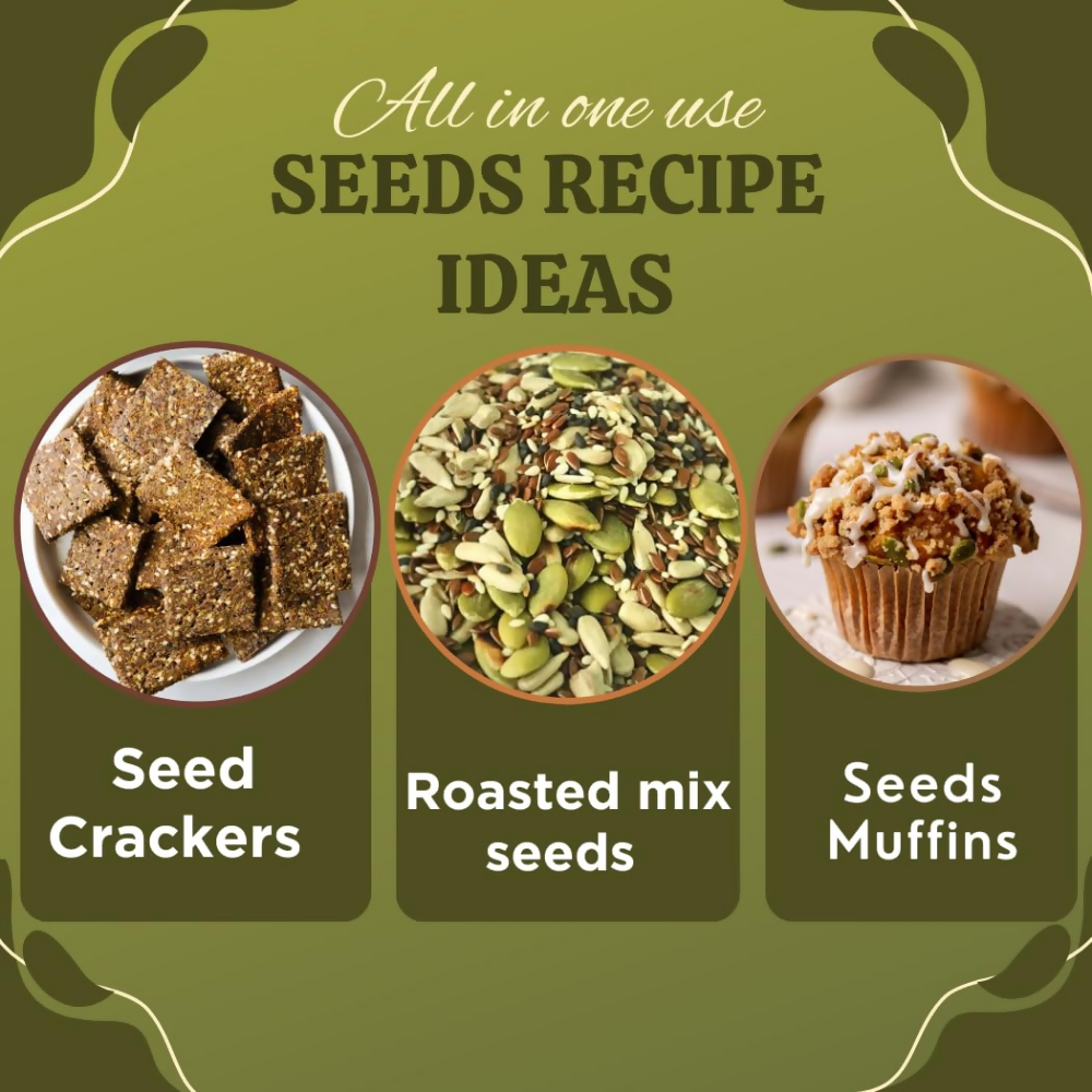 Nature Yard Raw Seeds Combo Pack - Pumpkin, Chia, sunflower & Flax Seeds Nature Yard