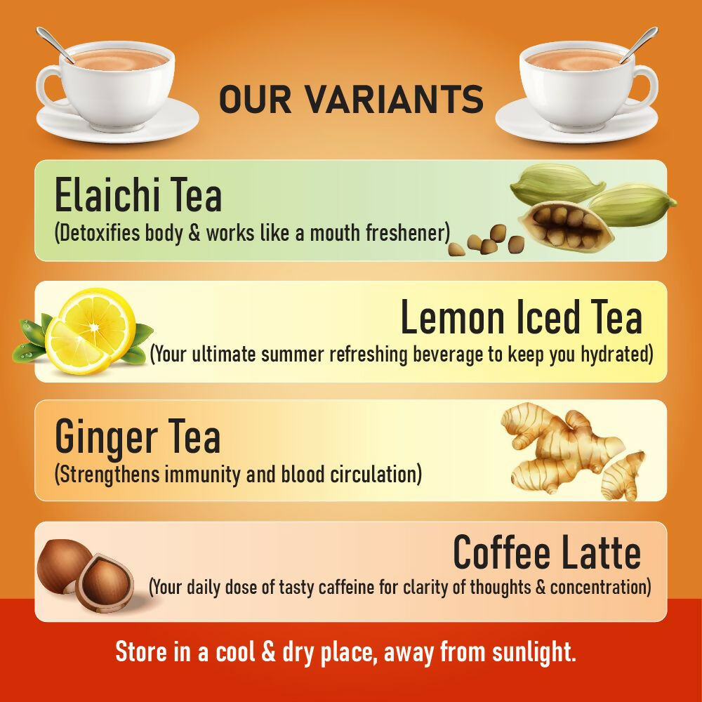 Naivedyam Ginger Instant Tea Premix Powder Sachets Naivedyam
