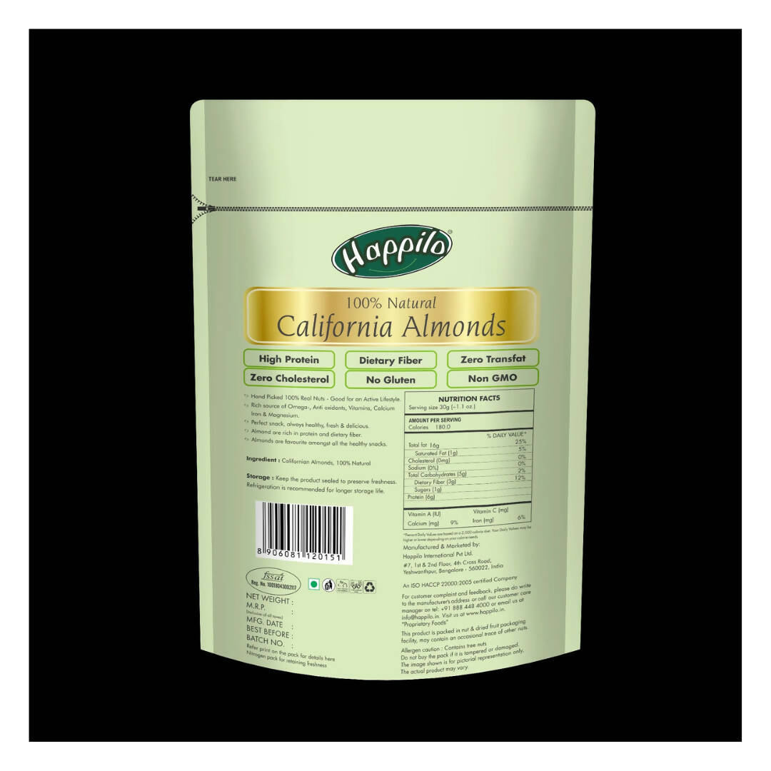 Happilo 100% Natural Premium California Almonds Happilo