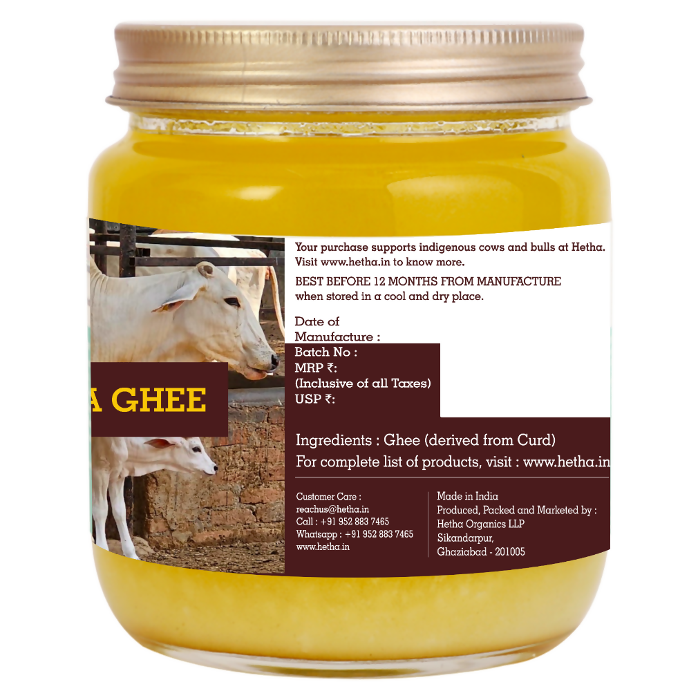 Hetha Tharparkar Cow A2 Cultured Bilona Ghee / A2 Ghee Hetha