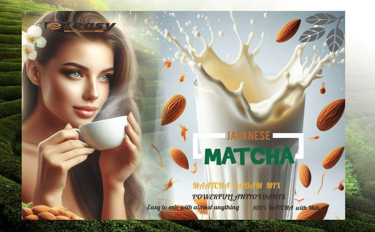 Eteasy Japanese Matcha Sonti Mix Milk Drink Kashmiri Kesar Saffron Mix Powder Eteasy