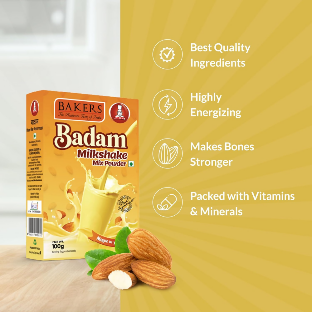 BAKERS Milk Shake Mix Powder - Badam Flavor BAKERS