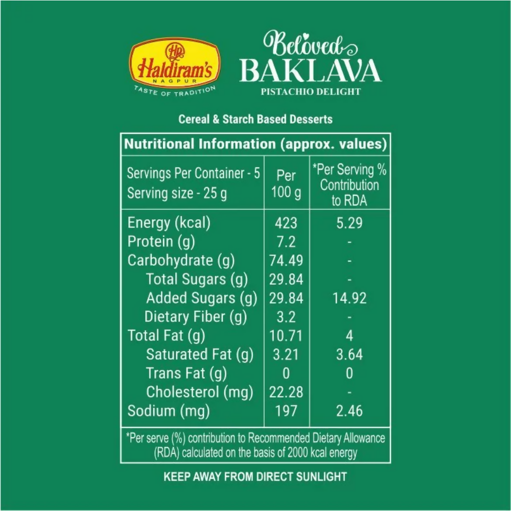 Haldiram's Baklava - Pistachio Delight Haldiram's