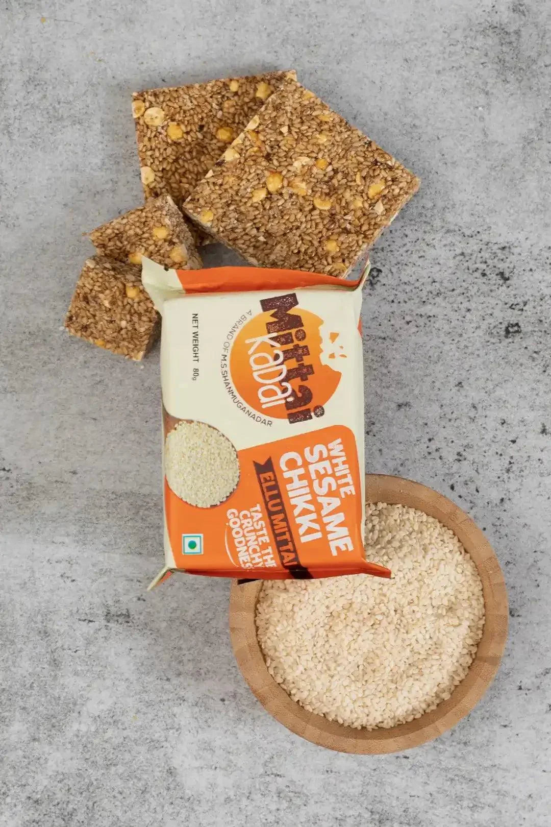 Sattur Mittai Kadai White Sesame Chikki Bar - Safuron