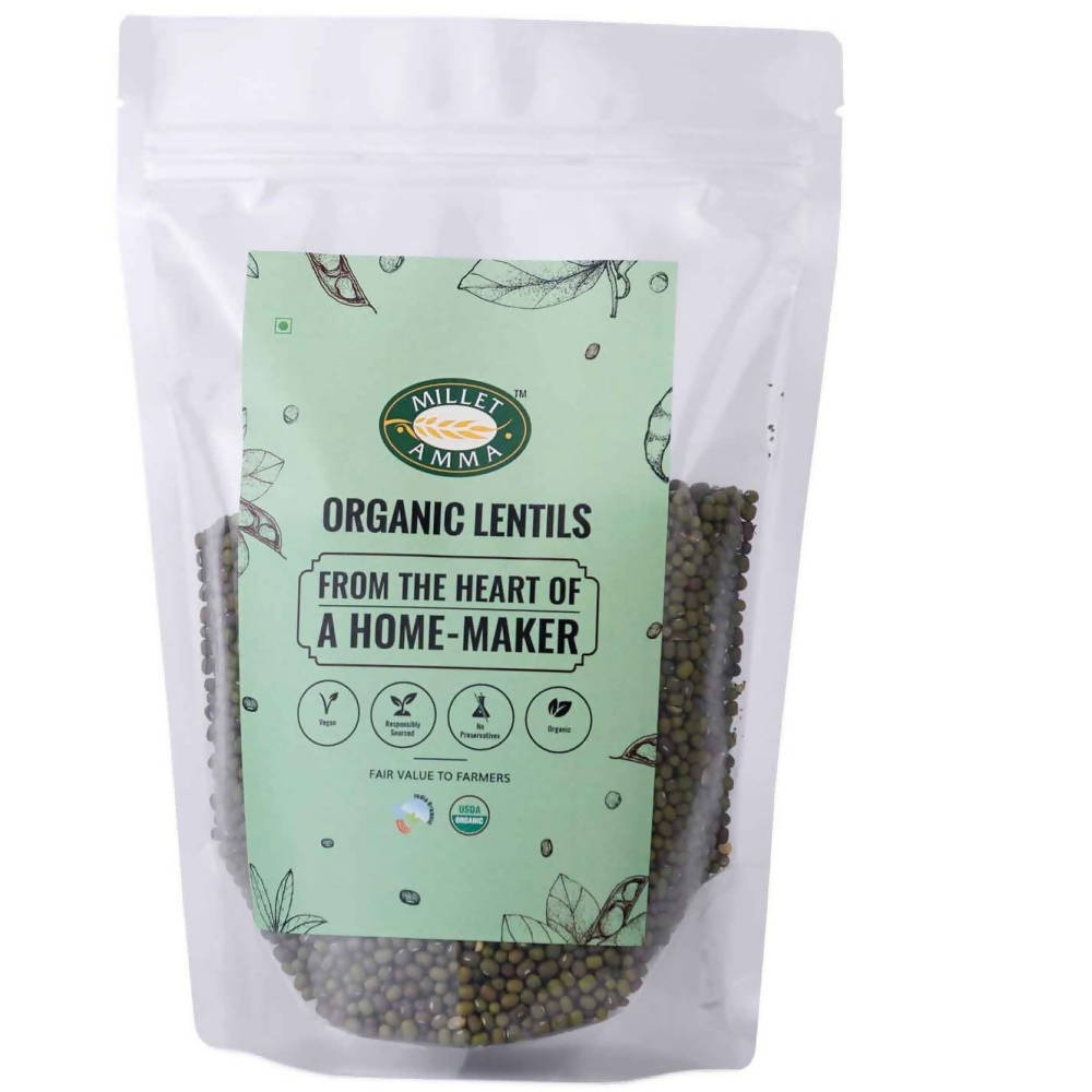 Millet Amma Organic Green Gram Dal Whole - Safuron