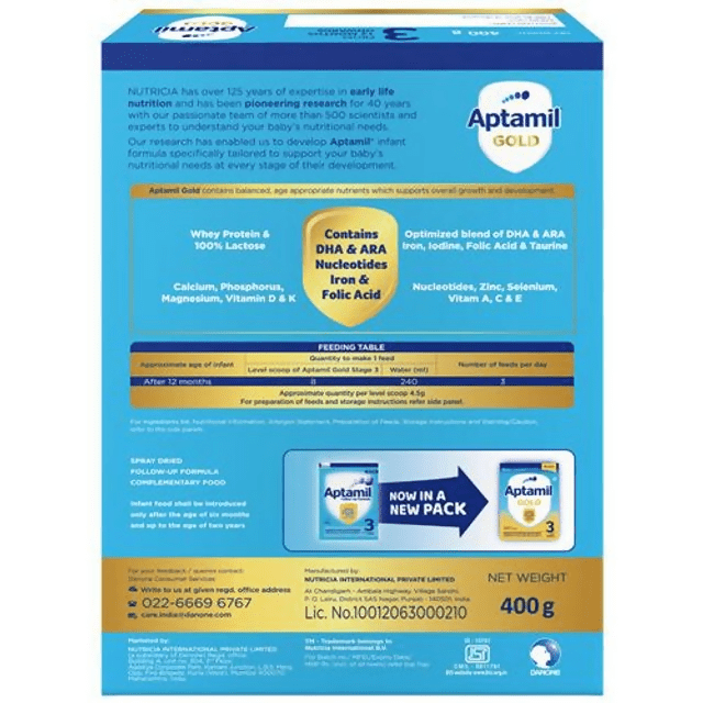 Aptamil Gold Follow-Up Formula Stage 3 Powder (From 12 Months Onwards) Aptamil