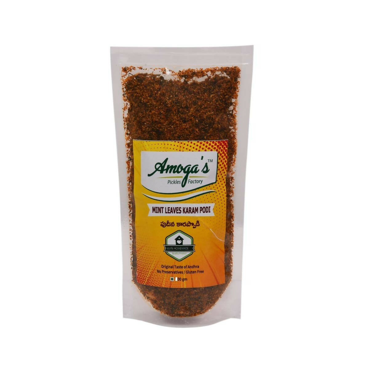 Amoga's Pickles Factory Mint Leaves Karam Podi - Safuron
