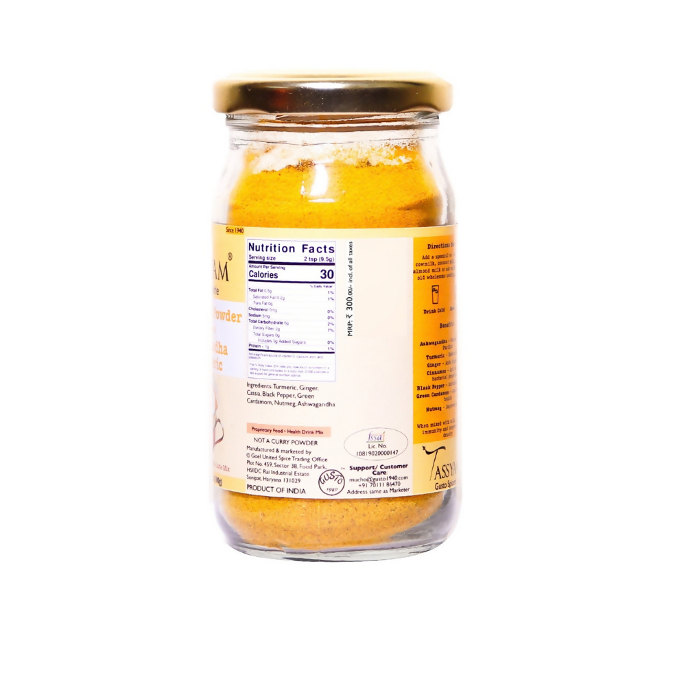 Tassyam Organics Ashwagandha Turmeric Golden Milk Latte Tassyam Organics