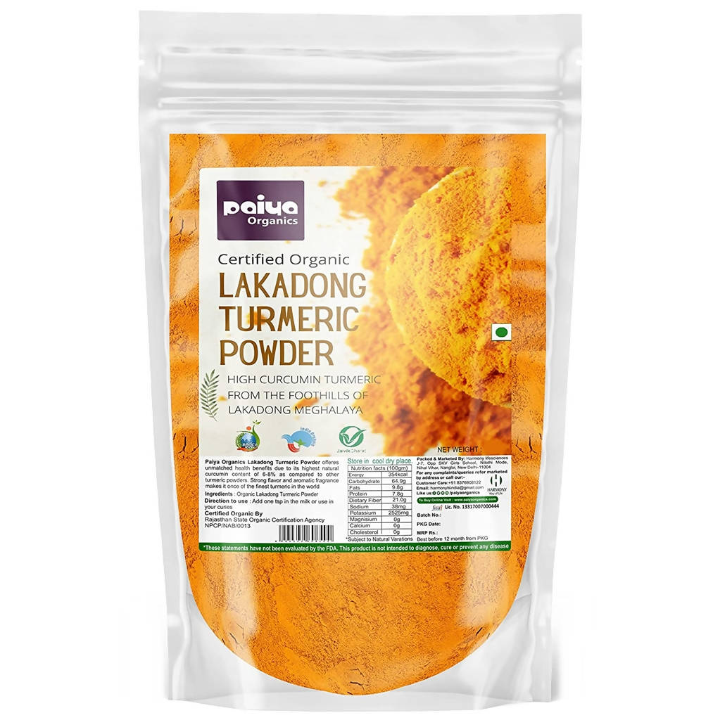 Paiya Organics Certified Organic Lakadong Turmeric Powder - Safuron