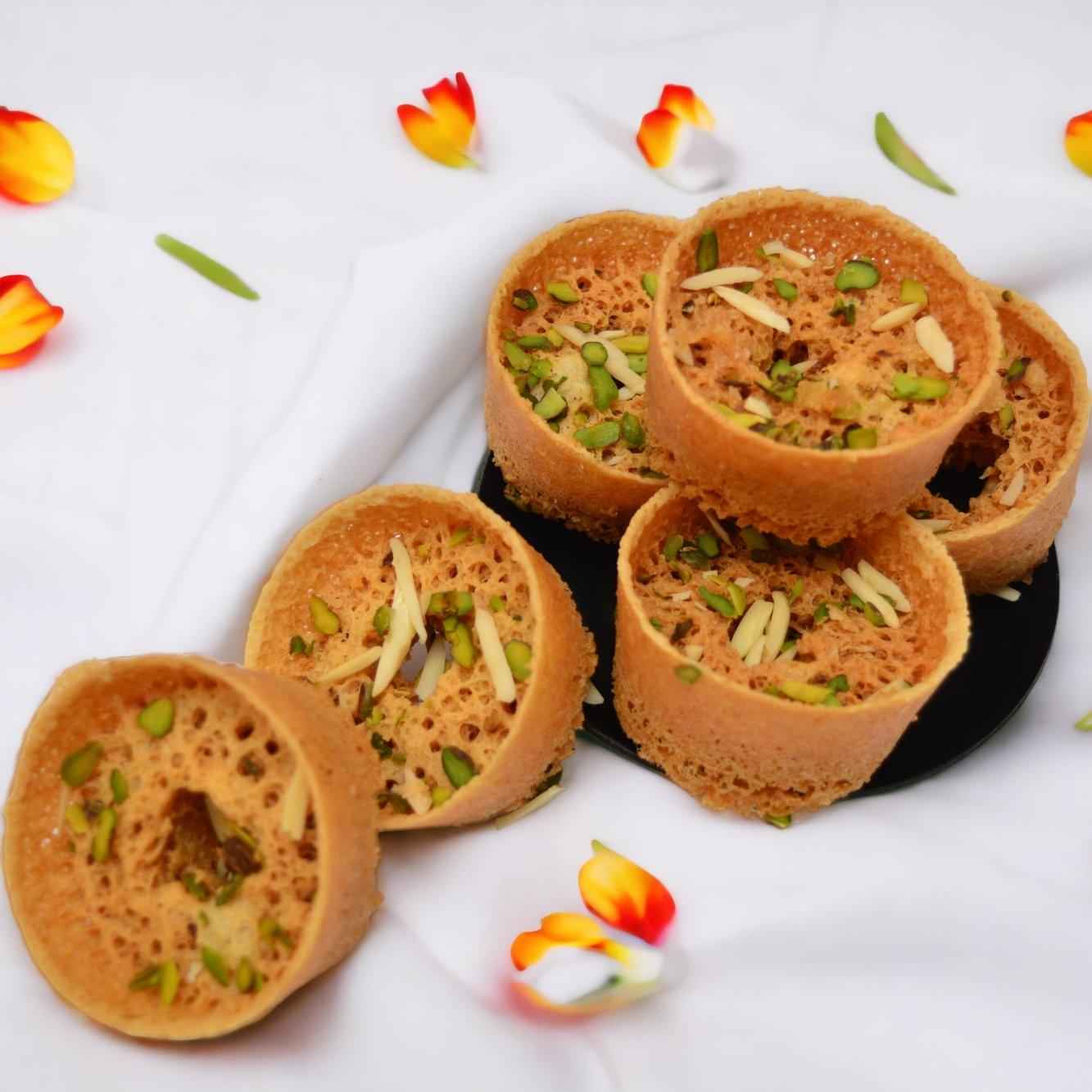 SweeDesi Tini Meetha Ghewar - 7Pc SweeDesi