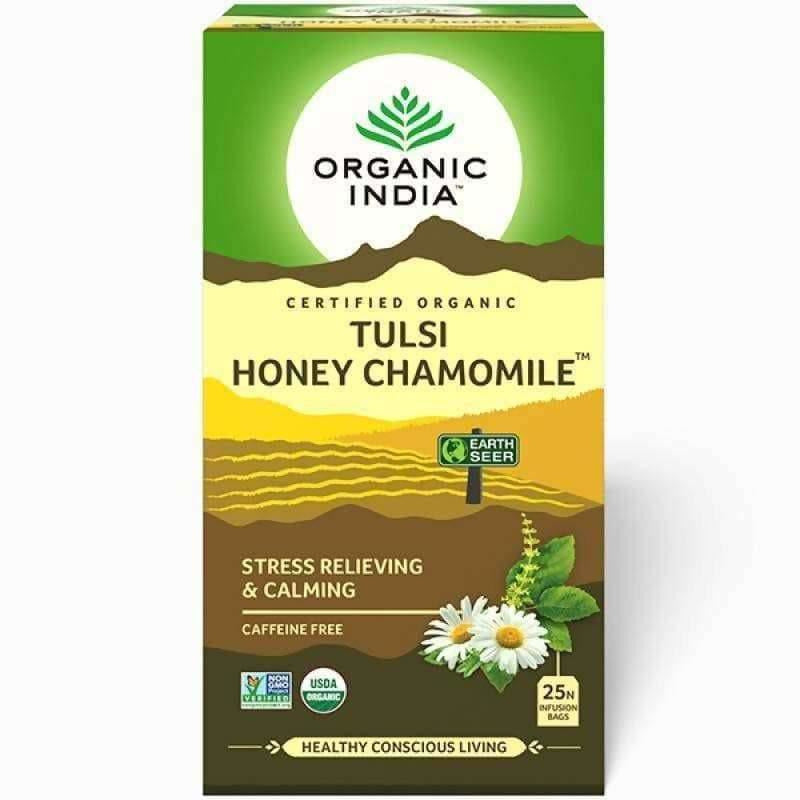 Organic India Tulsi Honey Chamomile 25 Tea Bags - Safuron