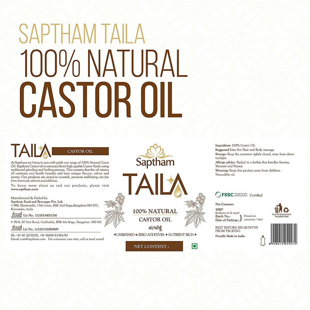 Saptham Taila 100% Natural Castor Oil Saptham