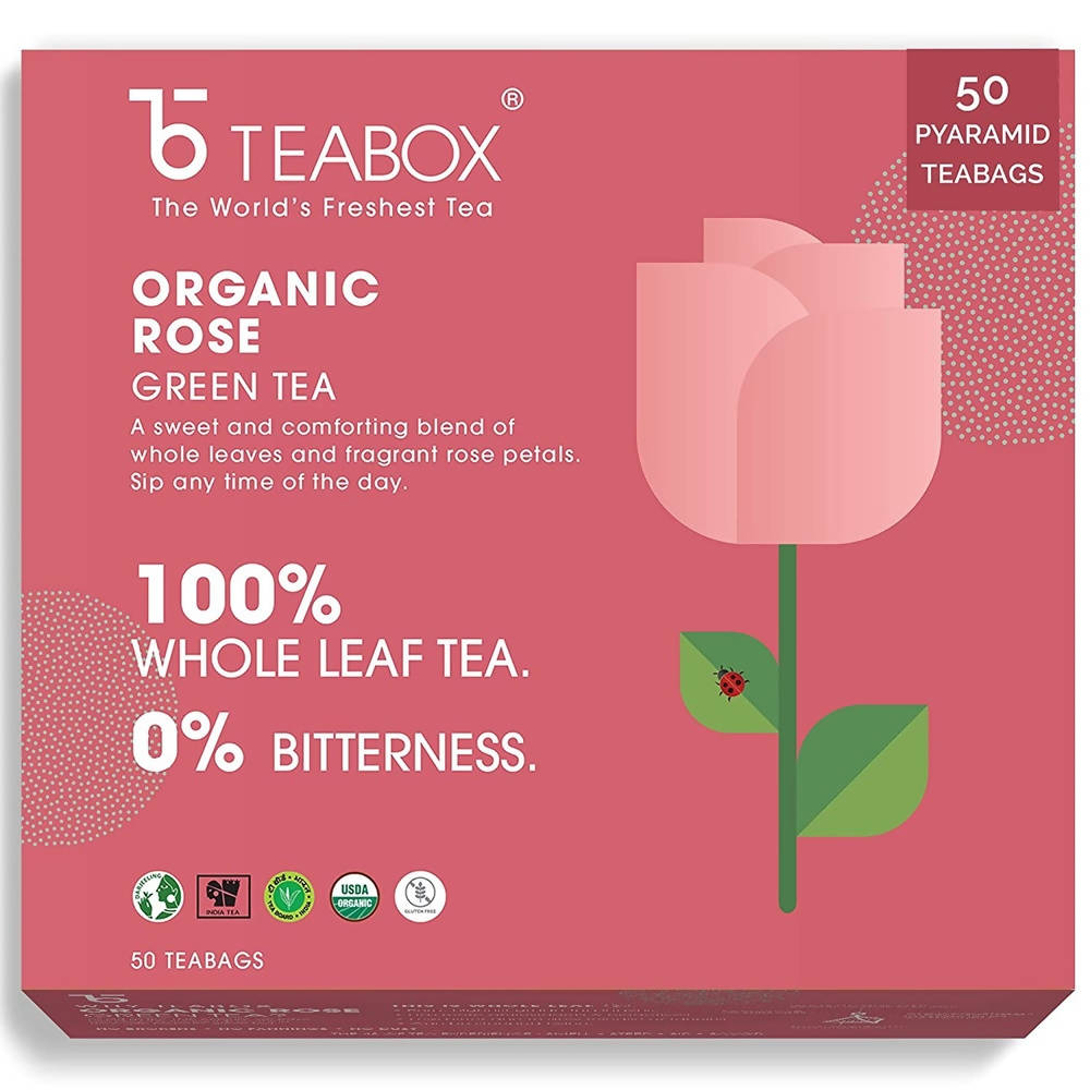 Teabox Organic Rose Green Tea Bags Teabox