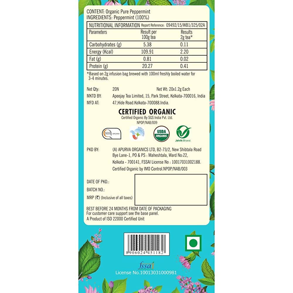 Typhoo Refreshing Organic Peppermint Tea Bags Typhoo