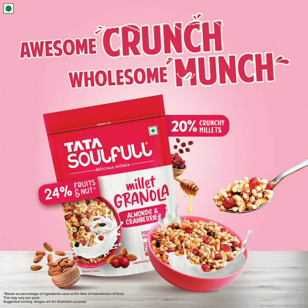 Tata Soulfull Millet Granola (Almonds & Cranberries) Tata Soulfull
