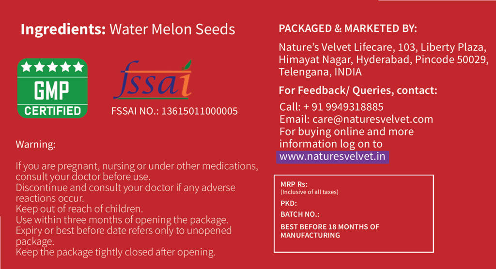 Nature's Velvet Raw Premium Watermelon Seeds Nature's Velvet