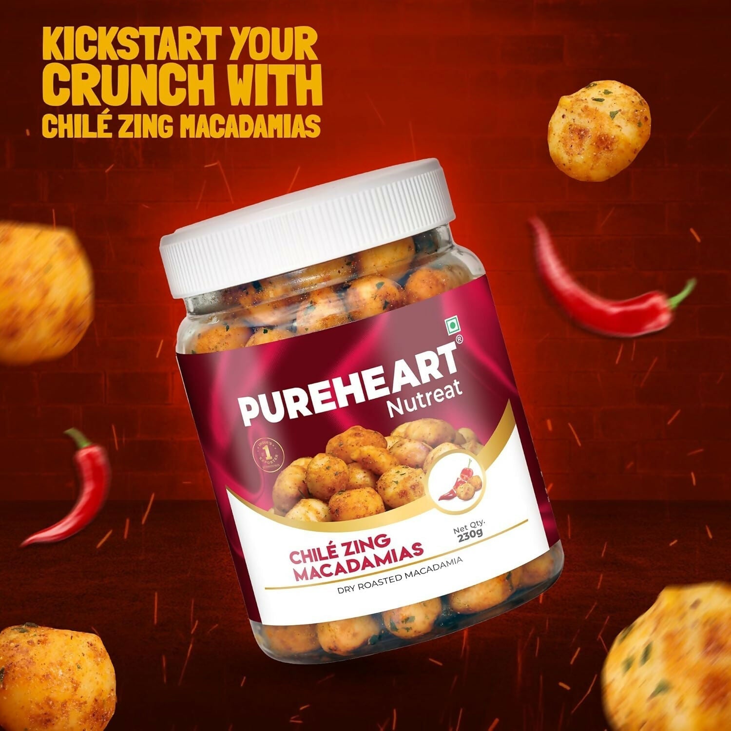 Pureheart Nutreat Chile Zing Macadamias Pureheart